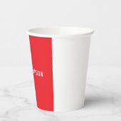Bright Red Professional Plain Modern Elegant Name 紙コップ (左)