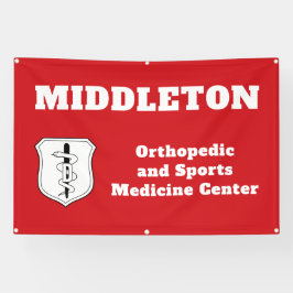 Bright Red Promotional Business Banner with Logo 横断幕