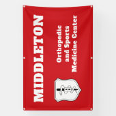 Bright Red Promotional Business Banner with Logo 横断幕 (縦)