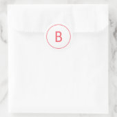 Bright Red Simple Monogram Christmas Envelope ラウンドシール (バッグ)
