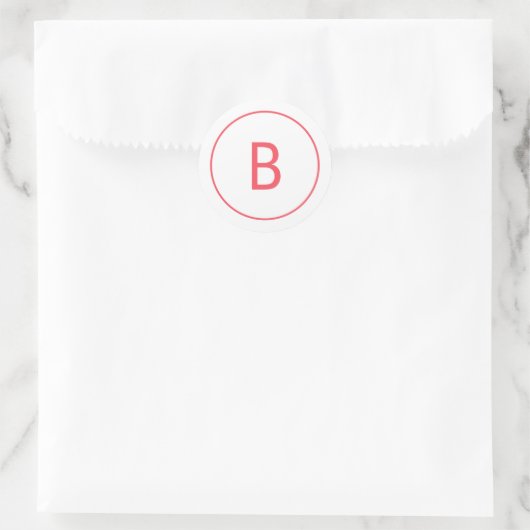 Bright Red Simple Monogram Christmas Envelope ラウンドシール (バッグ)