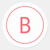 Bright Red Simple Monogram Christmas Envelope ラウンドシール (正面)