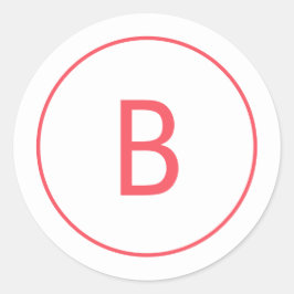 Bright Red Simple Monogram Christmas Envelope ラウンドシール