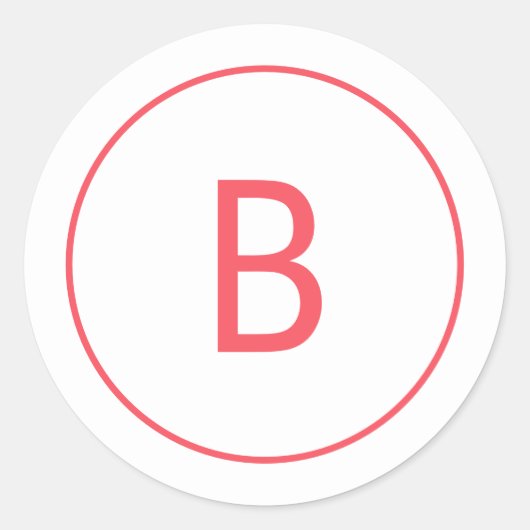 Bright Red Simple Monogram Christmas Envelope ラウンドシール (正面)