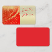 Bright Red, Stars, Wedding, Business card 名刺 (正面/裏面)