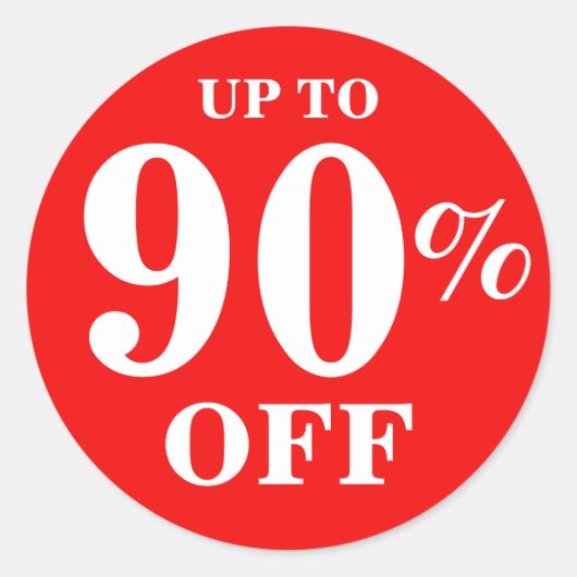 Bright Red Up To 90% Off Sale Businessスタンプ ラウンドシール (正面)