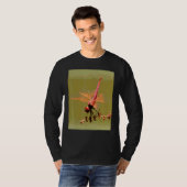 Bright Red Violet Dropwing Isolated On Green Paint Tシャツ (正面フル)