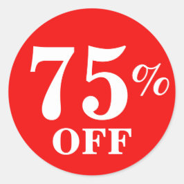 Bright Red White 75%オフ販売ビジネステッカー ラウンドシール