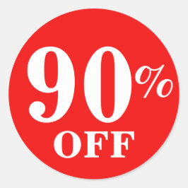 Bright Red White 90%オフ販売ビジネステッカー ラウンドシール