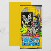 Bright retro card celebrating Easter  シーズンカード (正面/裏面)