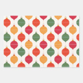 Bright Retro Christmas Ornament Wrapping Paper ラッピングペーパーシート (正面3)