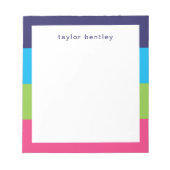 Bright Rugby ストライプパーソナライズされた Notepad ノートパッド (正面)