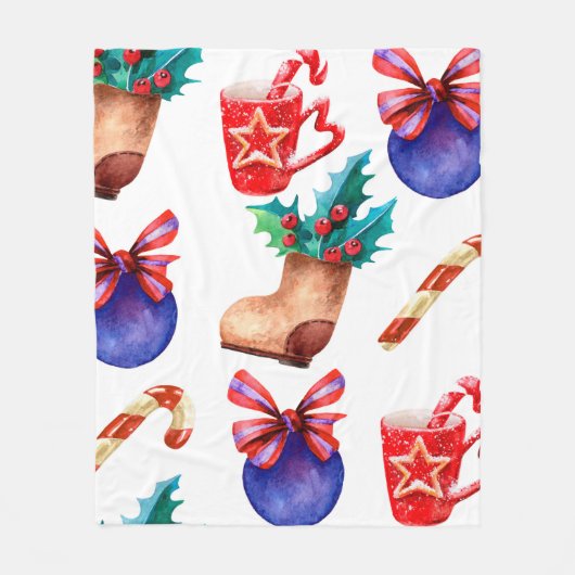 Bright, seamless New Year's pattern of candies, ba フリースブランケット (正面)