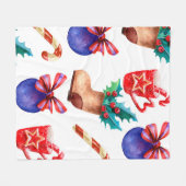 Bright, seamless New Year's pattern of candies, ba フリースブランケット (正面(横))
