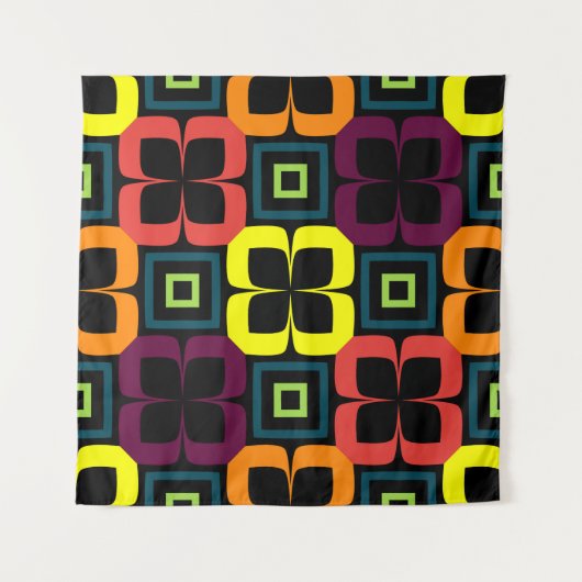 Bright seamless pattern with colorful flowers on a タペストリー (正面)