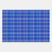 Bright Shades of Blue & White Plaid ラッピングペーパーシート (正面3)