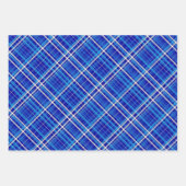 Bright Shades of Blue & White Plaid ラッピングペーパーシート (正面)
