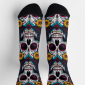 Bright Socks スカル柄 0037649 ソックス (上部)
