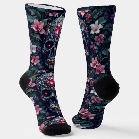 Bright Socks スカル柄 0037652 ソックス (傾斜あり)