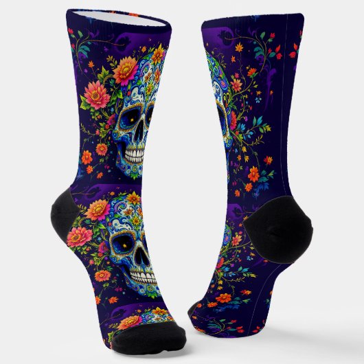 Bright Socks スカル柄 0037715 ソックス (傾斜あり)