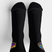 Bright Socks ダークカーボン ロゴ入り ソックス (上部)