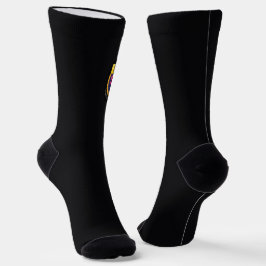 Bright Socks ダークカーボン ロゴ入り ソックス