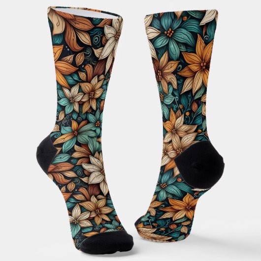 Bright Socks 壮大なシームレス パターン 0039397 ソックス (傾斜あり)