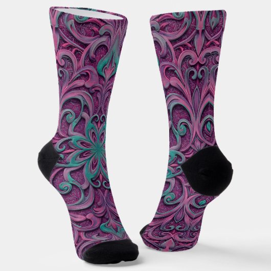 Bright Socks 華やかなシームレス柄 0039297 ソックス (傾斜あり)