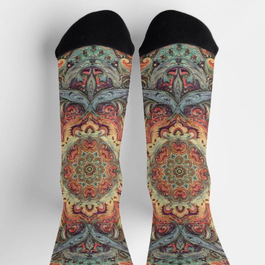 Bright Socks 華やかなシームレス柄 0039301 ソックス (上部)