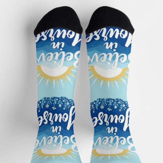 Bright Socks Believe In Yourself Socks 0039473 ソックス (上部)