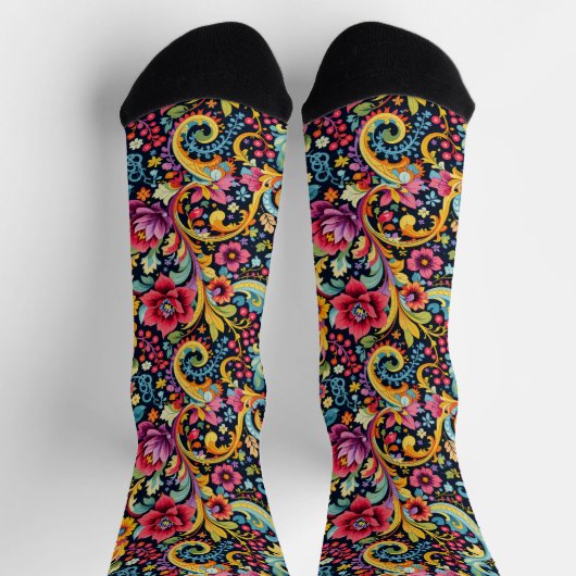 Bright Socks Elaborate Seamless Patterns 0039341 ソックス (上部)