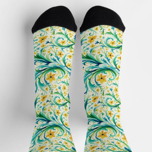 Bright Socks Elaborate Seamless Patterns 0039348 ソックス (上部)