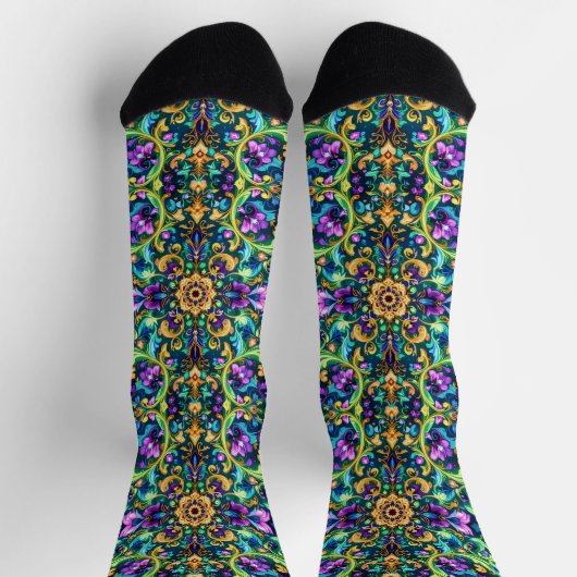 Bright Socks Elaborate Seamless Patterns 0039363 ソックス (上部)