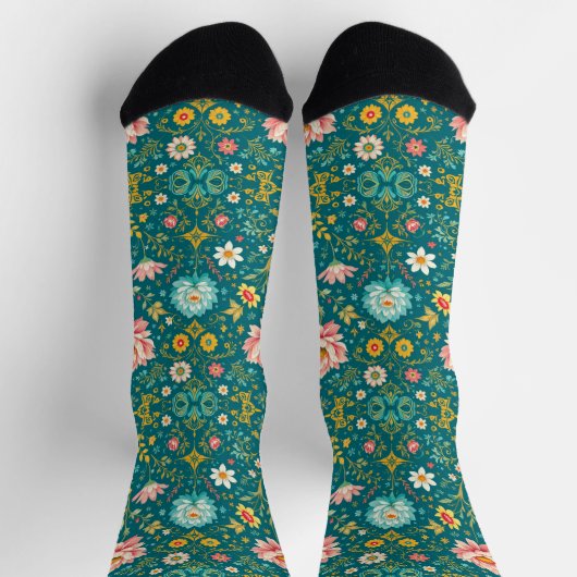 Bright Socks Elaborate Seamless Patterns 0039370 ソックス (上部)