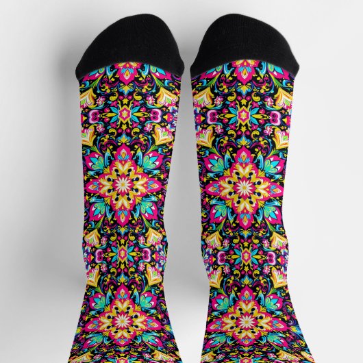 Bright Socks Elaborate Seamless Patterns 0039375 ソックス (上部)