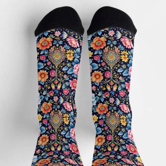 Bright Socks Elaborate Seamless Patterns 0039376 ソックス (上部)