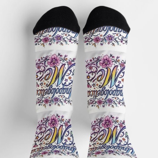 Bright Socks Motivational Art 0043979 ソックス (上部)