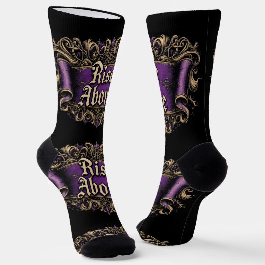 Bright Socks Motivational Art Rise Above 0044008 ソックス (傾斜あり)
