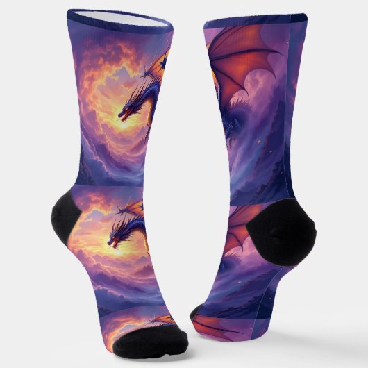Bright Socks RANDOPIX 雲の中のドラゴン 0039520 ソックス (傾斜あり)
