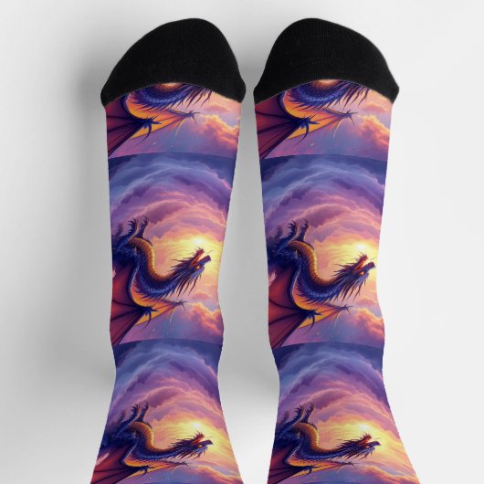 Bright Socks RANDOPIX Dragon In Clouds 0039520 ソックス (上部)