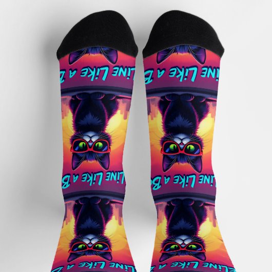 Bright Socks RANDOPIX Feline Like A Boss 0039511 ソックス (上部)