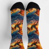 Bright Socks RANDOPIX Green Fire Dragon 0039513 ソックス (上部)
