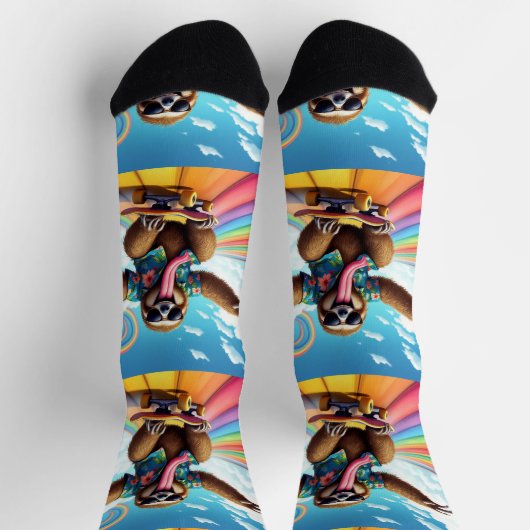 Bright Socks RANDOPIX Skateboard Sloth 0039512 ソックス (上部)