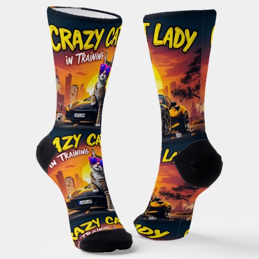 Bright Socks UNISEX Crazy Cat Lady 0040757 ソックス (傾斜あり)