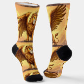 Bright Socks UNISEX Crowned Dragon Lion 0040754 ソックス (傾斜あり)