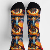 Bright Socks UNISEX Dragon With Sword 0040758 ソックス (上部)