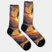 Bright Socks UNISEX Emerald Green Dragon 0040753 ソックス (右)