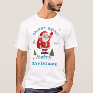 Bright Spirit Santa Merry Christmas 2025 Tシャツ
