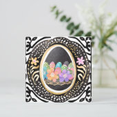 Bright Spring Garden Flowers Easter Egg Watercolor シーズンカード (スタンド正面)