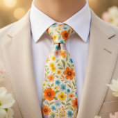 Bright Spring Meadow Floral Pattern ネクタイ